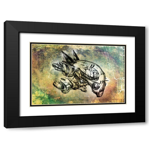 Velocide ship artq Black Modern Wood Framed Art Print with Double Matting by Kulik, Rafal