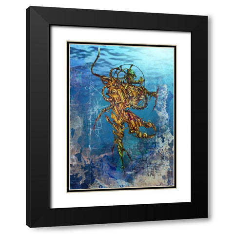 Deep 2 Black Modern Wood Framed Art Print with Double Matting by Kulik, Rafal