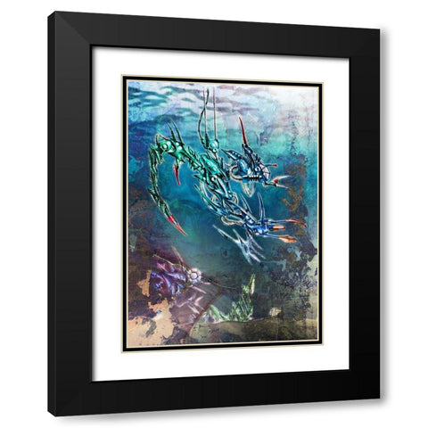 Deep 1 Black Modern Wood Framed Art Print with Double Matting by Kulik, Rafal