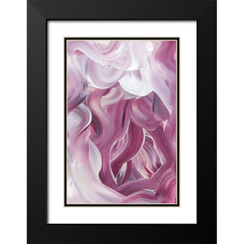 Abstract Confusion Black Modern Wood Framed Art Print with Double Matting by uplusmestudio