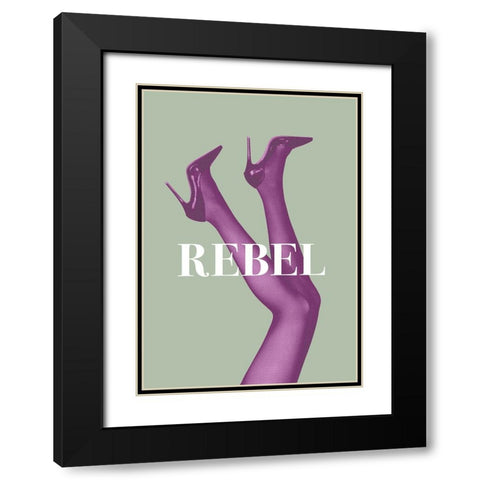 Rebel 1 Black Modern Wood Framed Art Print with Double Matting by Pictufy Studio III