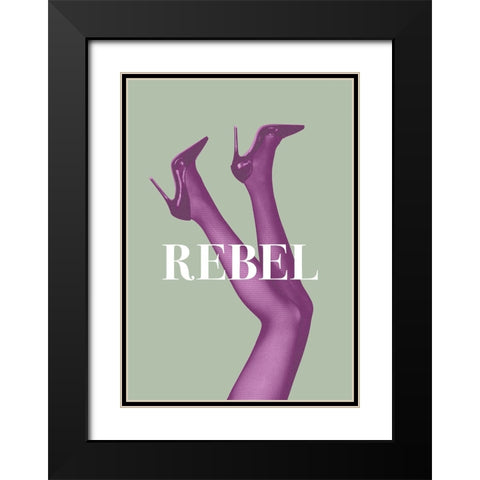 Rebel 1 Black Modern Wood Framed Art Print with Double Matting by Pictufy Studio III