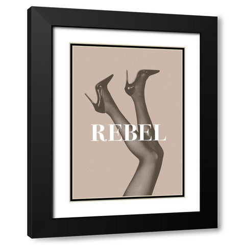 Rebel 3 Black Modern Wood Framed Art Print with Double Matting by Pictufy Studio III