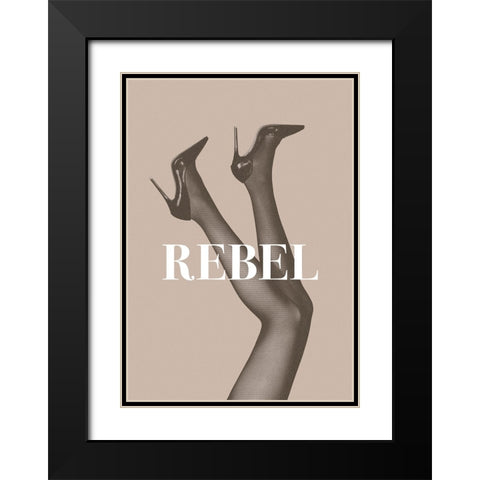Rebel 3 Black Modern Wood Framed Art Print with Double Matting by Pictufy Studio III