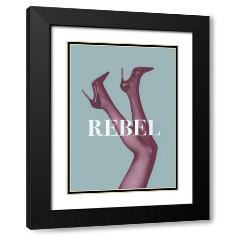 Rebel 4 Black Modern Wood Framed Art Print with Double Matting by Pictufy Studio III