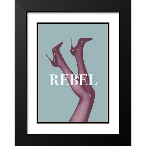Rebel 4 Black Modern Wood Framed Art Print with Double Matting by Pictufy Studio III
