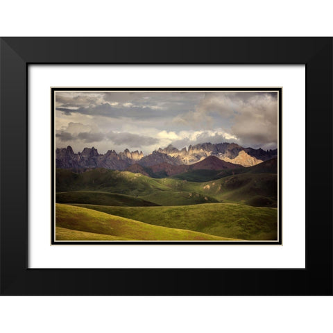 Tibetan Plateau Black Modern Wood Framed Art Print with Double Matting by Yu, James