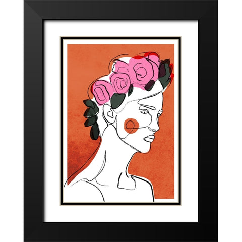 Amor Black Modern Wood Framed Art Print with Double Matting by Treechild