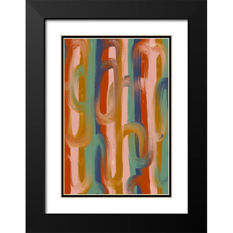 Chains Black Modern Wood Framed Art Print with Double Matting by Treechild