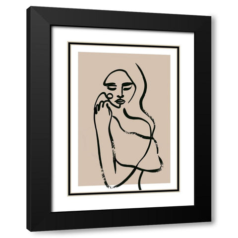 Desire Black Modern Wood Framed Art Print with Double Matting by Treechild