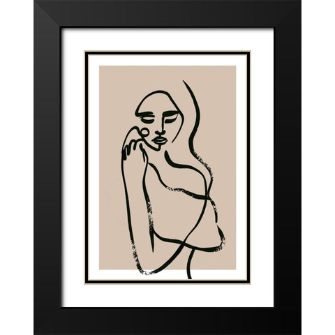 Desire Black Modern Wood Framed Art Print with Double Matting by Treechild