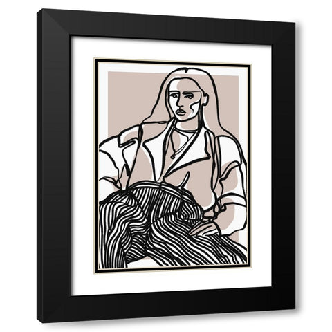 Do You Remember Black Modern Wood Framed Art Print with Double Matting by Treechild