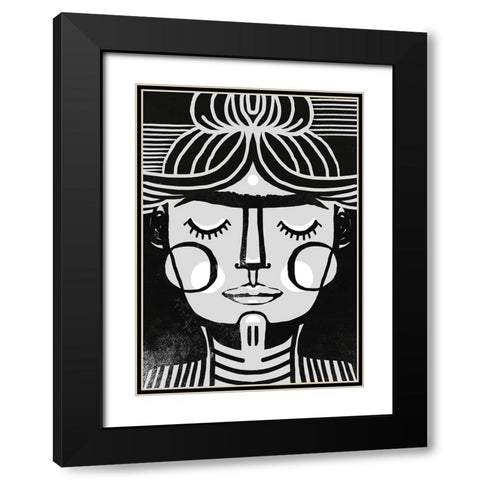 Dreaming Frida Black Modern Wood Framed Art Print with Double Matting by Treechild