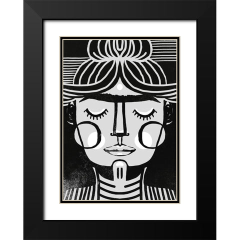 Dreaming Frida Black Modern Wood Framed Art Print with Double Matting by Treechild