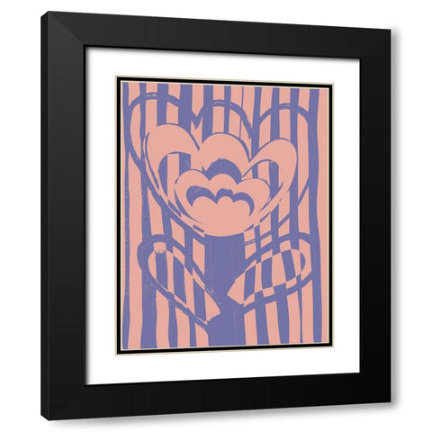 Giant Flower Black Modern Wood Framed Art Print with Double Matting by Treechild