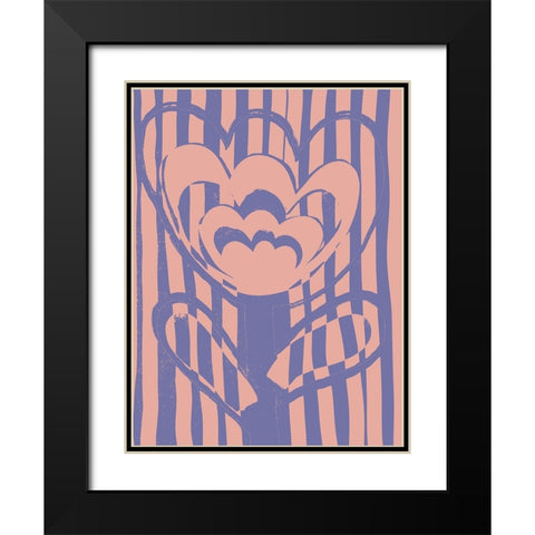 Giant Flower Black Modern Wood Framed Art Print with Double Matting by Treechild