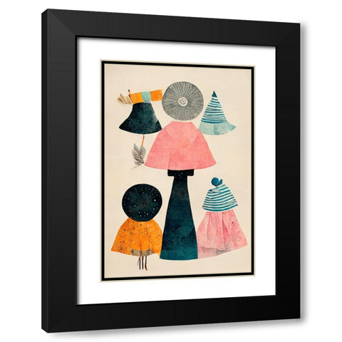 Giant Mushroom Black Modern Wood Framed Art Print with Double Matting by Treechild