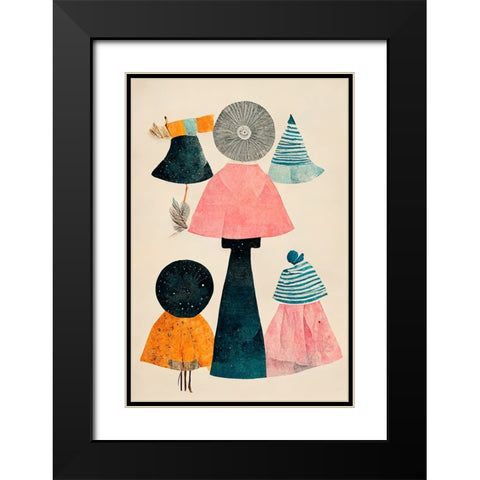 Giant Mushroom Black Modern Wood Framed Art Print with Double Matting by Treechild