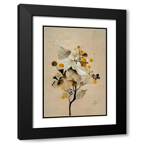 Golden Seed Black Modern Wood Framed Art Print with Double Matting by Treechild