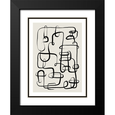 Chains Black Modern Wood Framed Art Print with Double Matting by Treechild