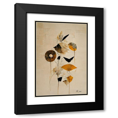 Kukkia Black Modern Wood Framed Art Print with Double Matting by Treechild