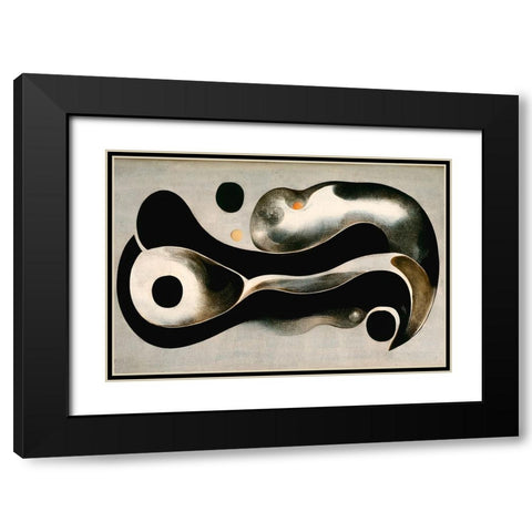 Melted Metal Black Modern Wood Framed Art Print with Double Matting by Treechild