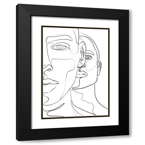 Men Black Modern Wood Framed Art Print with Double Matting by Treechild