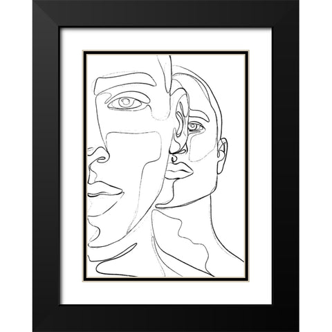 Men Black Modern Wood Framed Art Print with Double Matting by Treechild