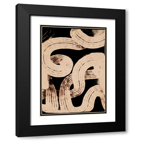 Paths Black Modern Wood Framed Art Print with Double Matting by Treechild