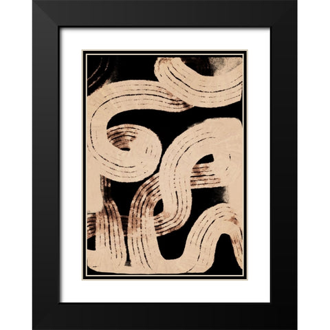 Paths Black Modern Wood Framed Art Print with Double Matting by Treechild
