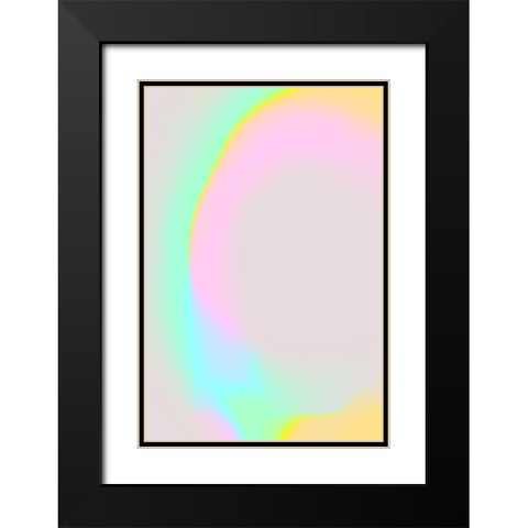 Space No 8 Black Modern Wood Framed Art Print with Double Matting by Treechild