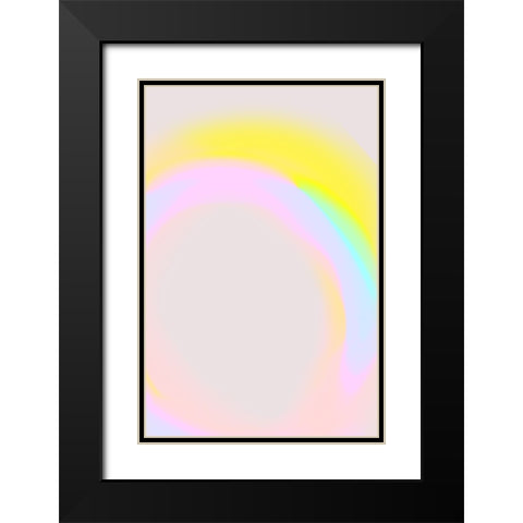 Space No 7 Black Modern Wood Framed Art Print with Double Matting by Treechild