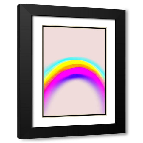 Space (Rainbow) No 5 Black Modern Wood Framed Art Print with Double Matting by Treechild