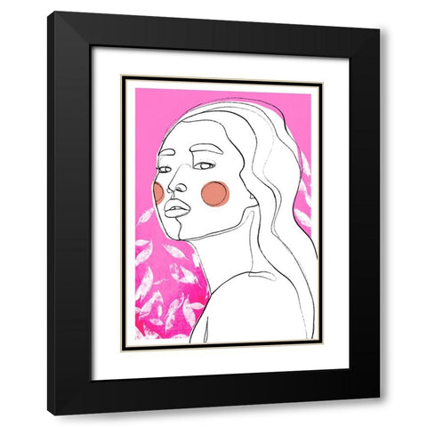 Stay Black Modern Wood Framed Art Print with Double Matting by Treechild