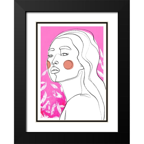 Stay Black Modern Wood Framed Art Print with Double Matting by Treechild