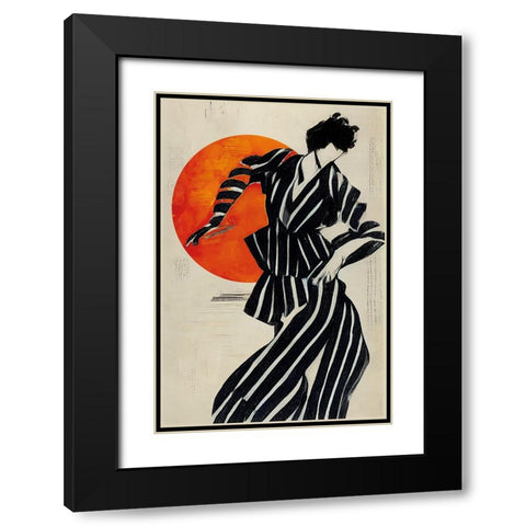 The Dancer Black Modern Wood Framed Art Print with Double Matting by Treechild
