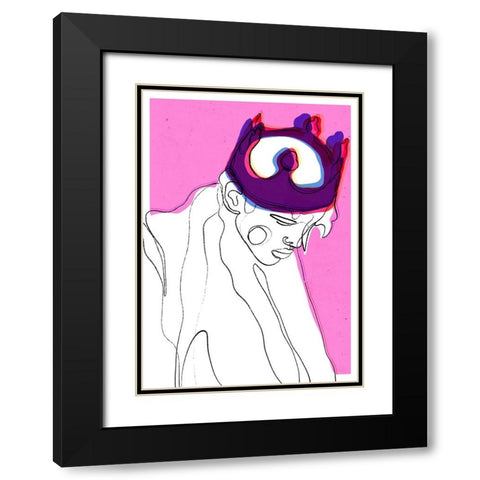 The Fallen King Black Modern Wood Framed Art Print with Double Matting by Treechild