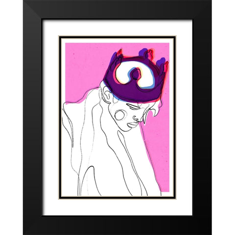 The Fallen King Black Modern Wood Framed Art Print with Double Matting by Treechild