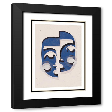 The Mask (Blue) Black Modern Wood Framed Art Print with Double Matting by Treechild