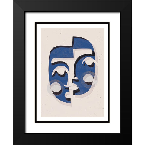 The Mask (Blue) Black Modern Wood Framed Art Print with Double Matting by Treechild