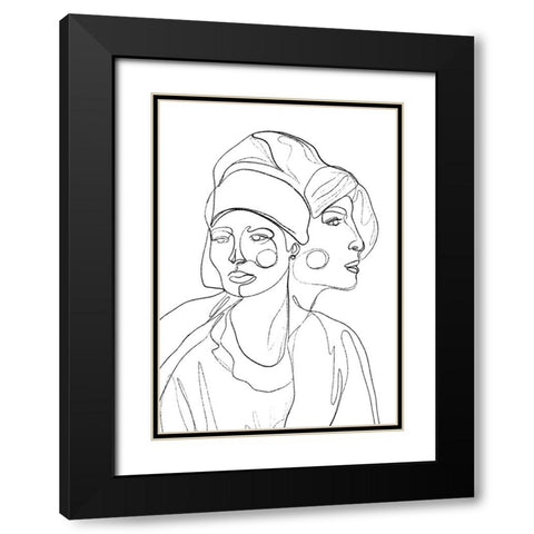 Then And Now Black Modern Wood Framed Art Print with Double Matting by Treechild