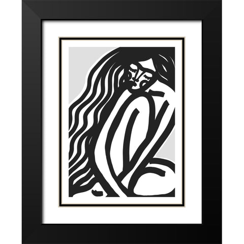 The Silence (Black) Black Modern Wood Framed Art Print with Double Matting by Treechild