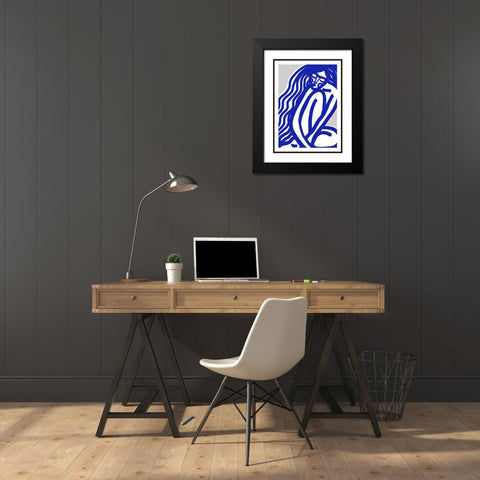 The Silence (Blue) Black Modern Wood Framed Art Print with Double Matting by Treechild