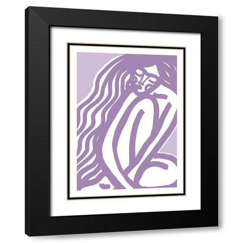 The Silence (Purple) Black Modern Wood Framed Art Print with Double Matting by Treechild