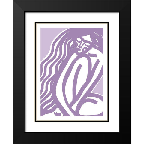 The Silence (Purple) Black Modern Wood Framed Art Print with Double Matting by Treechild
