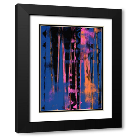 Time Machine (Blue) Black Modern Wood Framed Art Print with Double Matting by Treechild