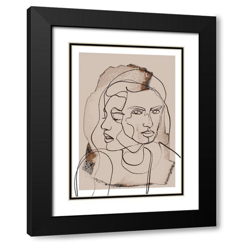 Time Whispers Black Modern Wood Framed Art Print with Double Matting by Treechild