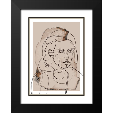 Time Whispers Black Modern Wood Framed Art Print with Double Matting by Treechild