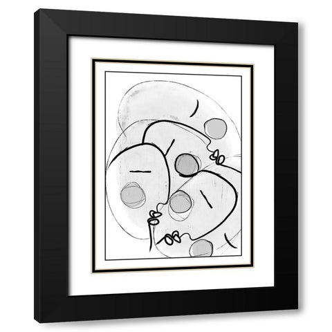 Together Black Modern Wood Framed Art Print with Double Matting by Treechild
