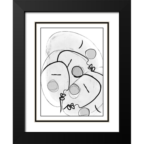 Together Black Modern Wood Framed Art Print with Double Matting by Treechild
